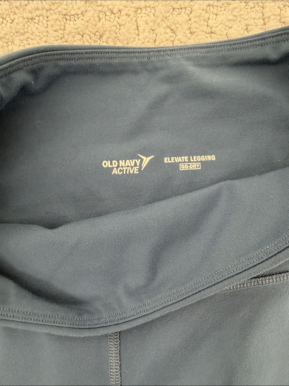 Old Navy Navy Blue High-Waist Leggings with Ribbed Knee Panels - Picture 3 of 3